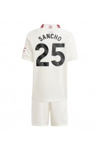 Manchester United Jadon Sancho #25 Jalkapallovaatteet Lasten Kolmas peliasu 2023-24 Lyhythihainen (+ Lyhyet housut)
